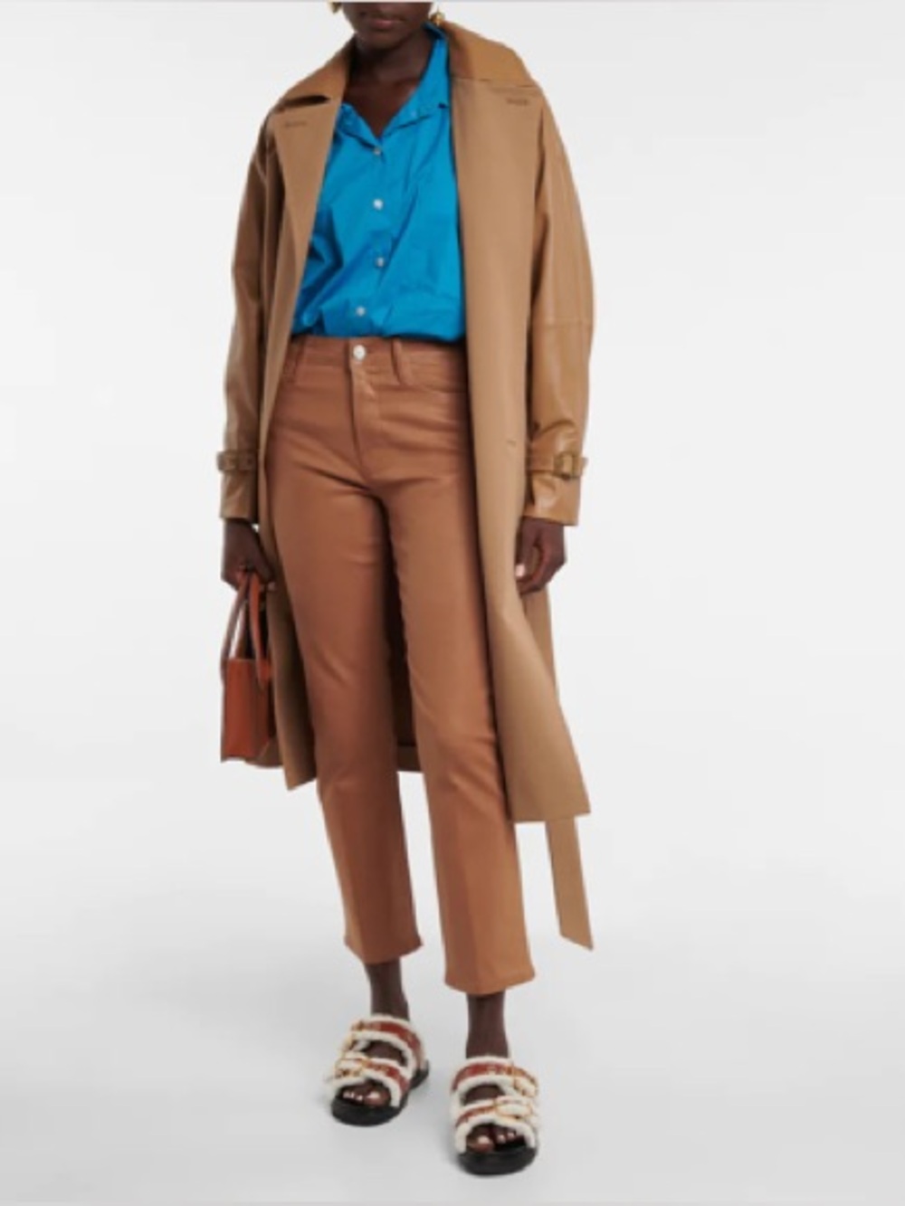 Frame Le High brown latte straight jeans 24 warm earthy‎ minimalism neutral - Picture 2 of 14